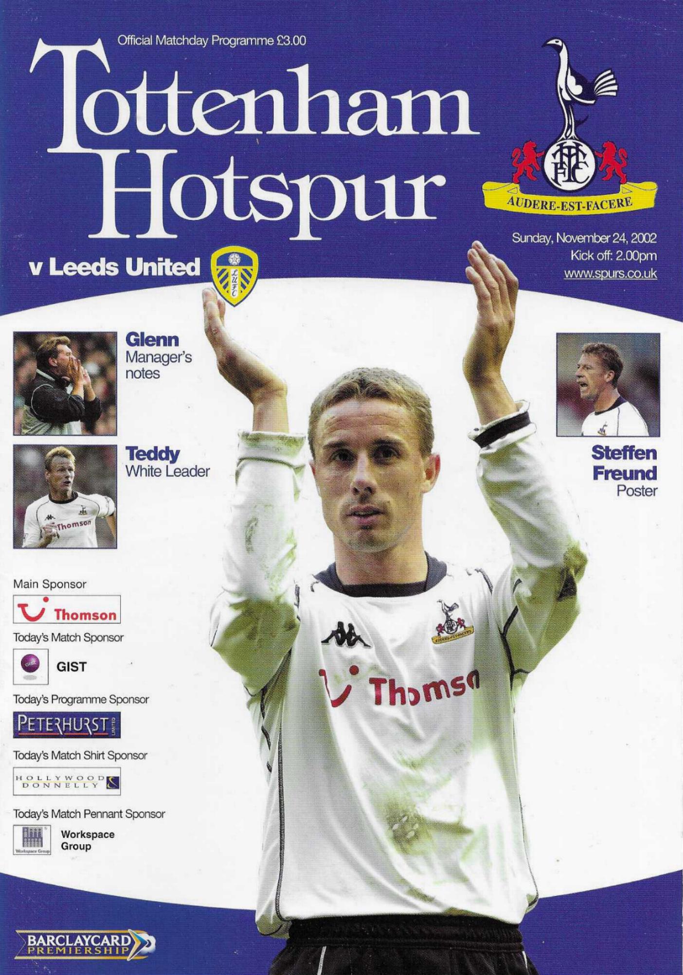 TOTTENHAM HOTSPUR v LEEDS UNITED 2002/03